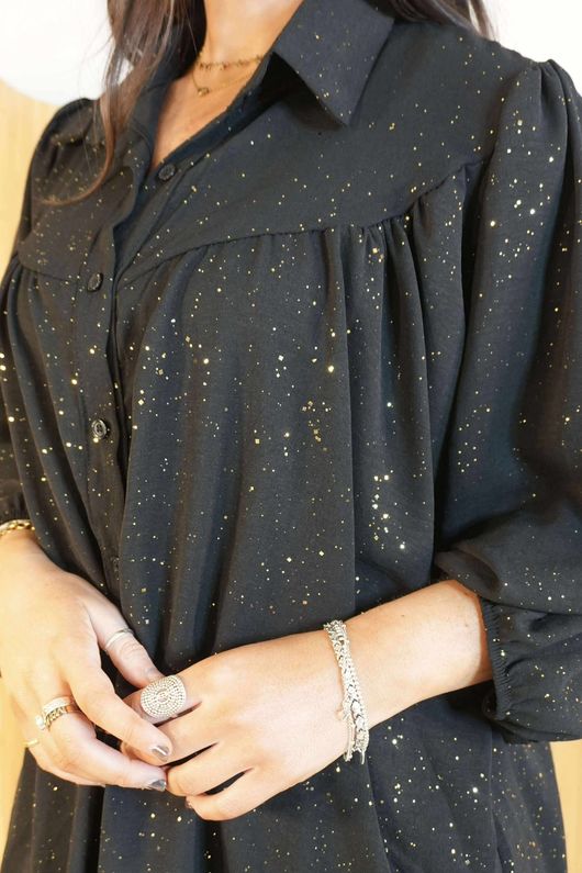 Suki Night Sky Peasant Blouse Black